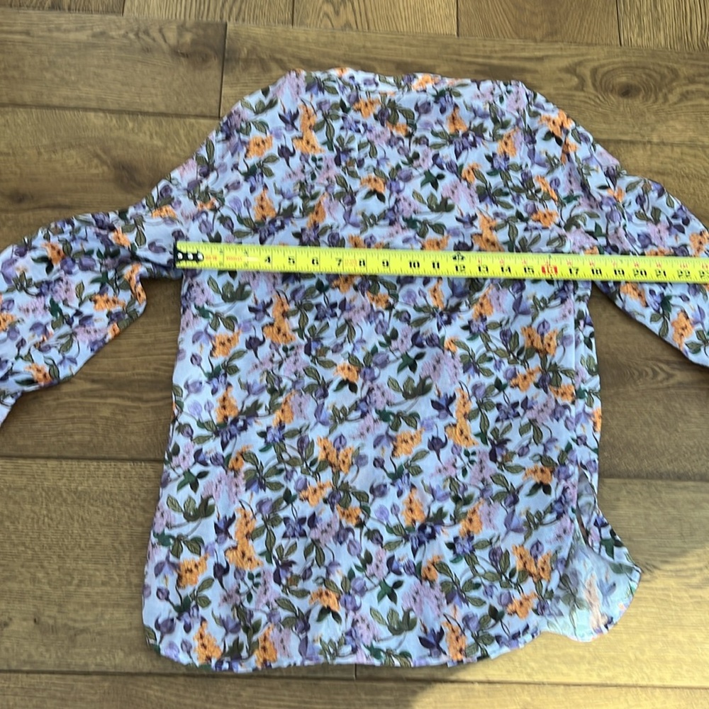 Vince Floral Women's Top - Purple and Orange - size XS - Picture 5 of 5